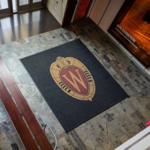 Photo of entryway with UW crest