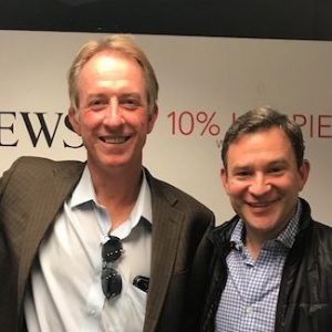 Dr. Raison and host Dan Harris at 10% Happier podcast recording