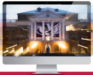 Computer Screen of Bascom Hall at Dusk