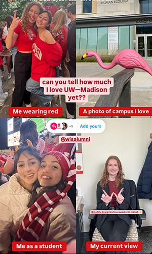 A collage of photos showing the undergraduate experience of Sofia More x'26.